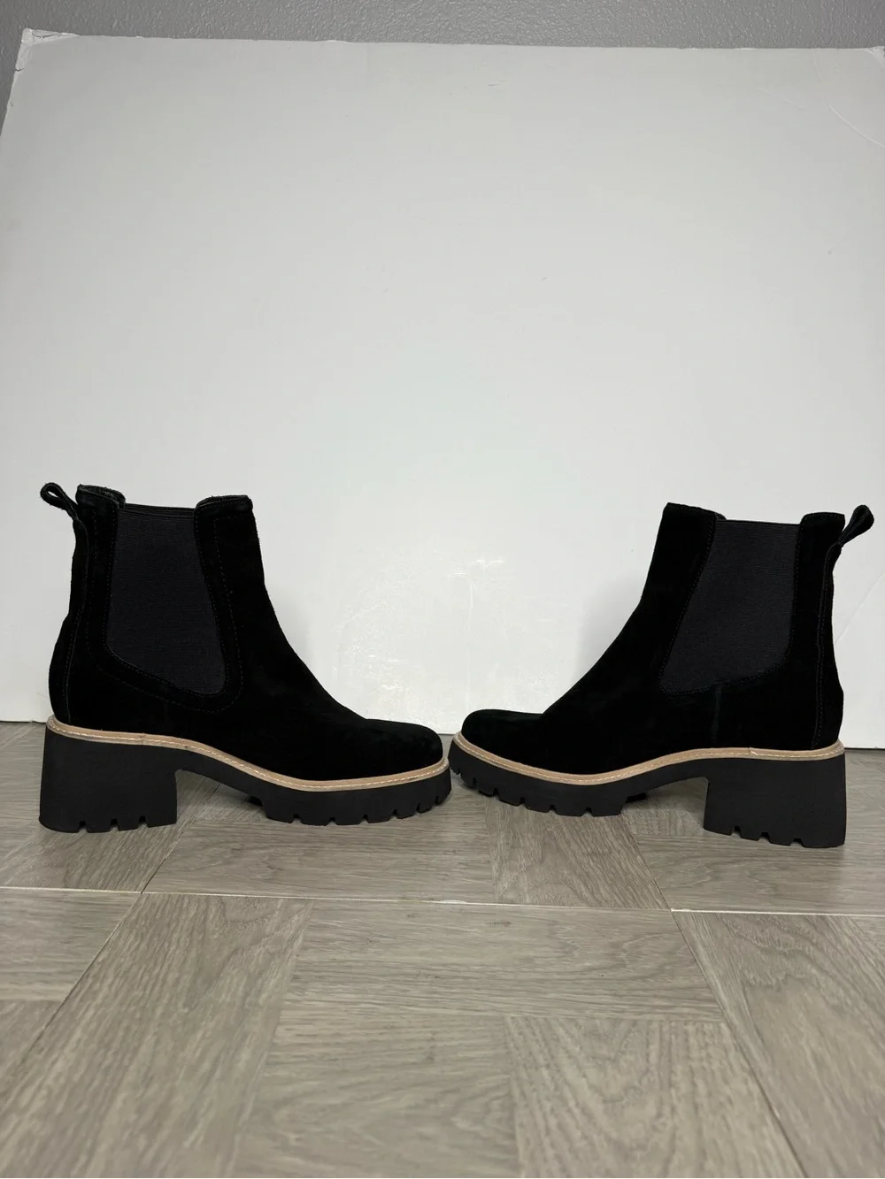 Dolce Vita Black Suede Heeled Chelsea Boot 10